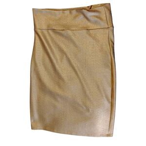 Agnes & Dora Gold Metallic Pencil Skirt Size XL